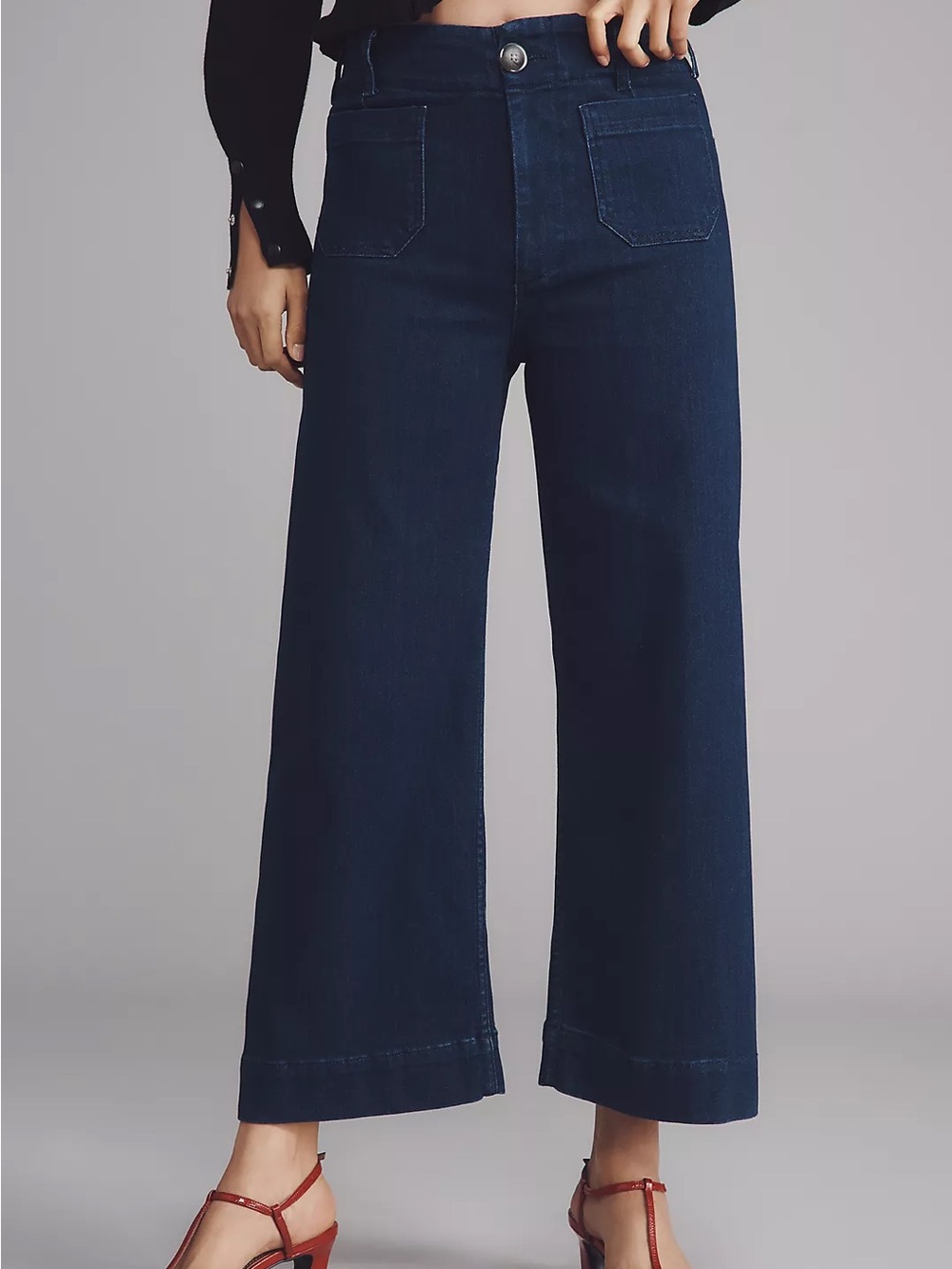 Anthropologie Colette by Maeve Wide-Leg Jeans with Front Patch Pockets NWT